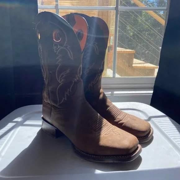 Dan Post Men's Abram Western Tan Leather Boots; Size 12